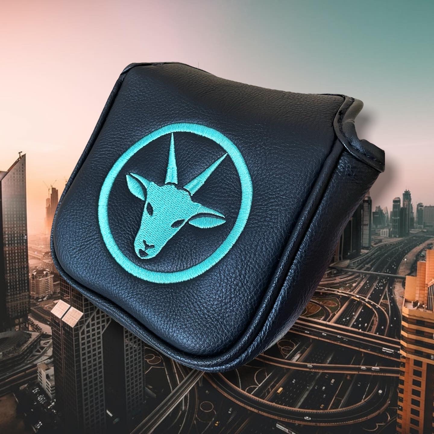 Ice Blue Goat - Mallet Putter Cover